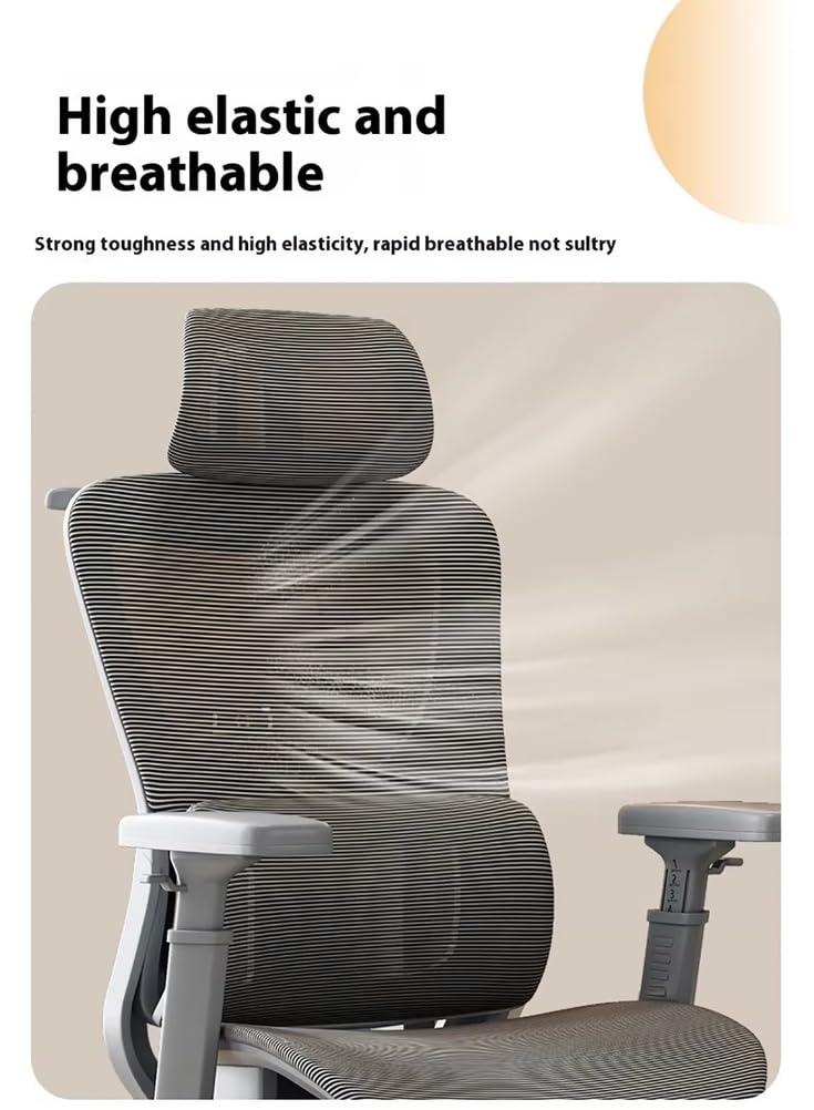 Ergonomischer Computerstuhl – 140° verstellbarer Sofastuhl mit Halswirbelstütze und versteckter Fußstütze für Heimbüro/Gaming/Studie