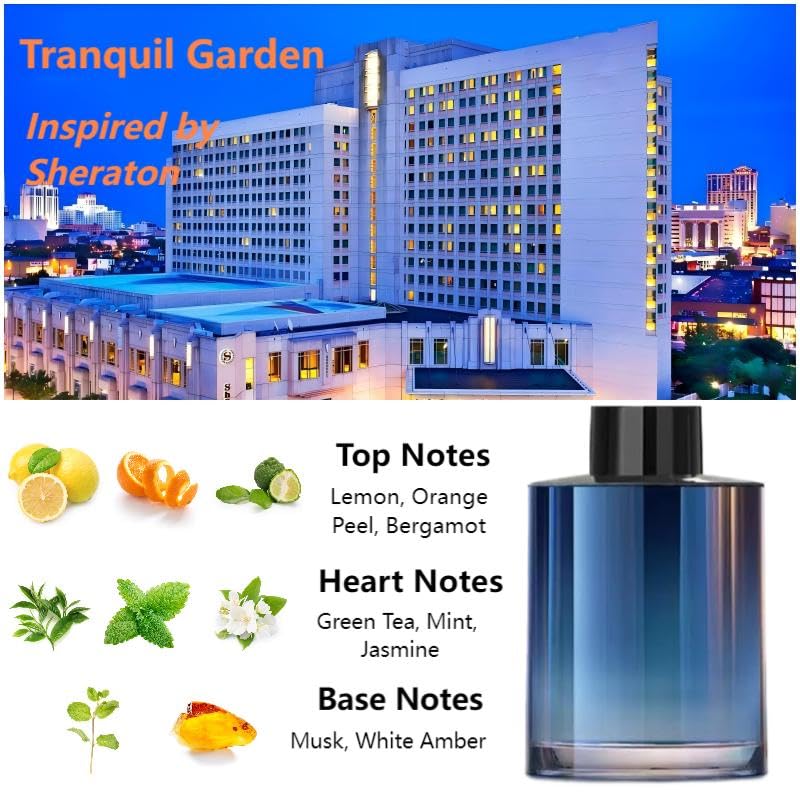 Image of Luxury Hotel Scent,Smart Car Air Freshener Perfume Refill,5.07oz /150ml,100% natural plant extract,safe for pregnant women and babies,Inspired by Sheraton (Tranquil Garden)