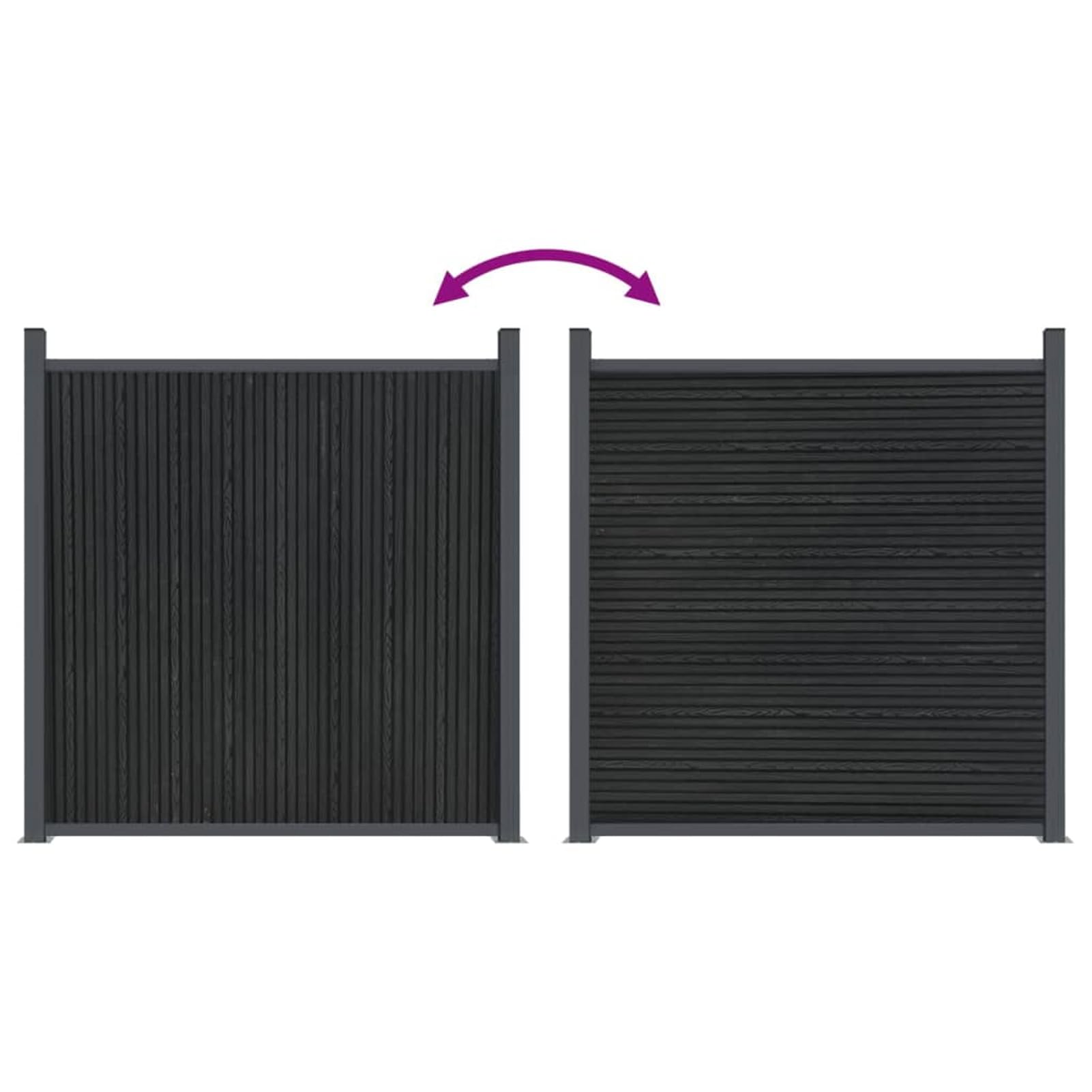 Panel de valla gris 173 x 186 cm WPC, juego de paneles para valla de jardín, material WPC robusto y duradero, sistema modular con opciones de montaje flexibles, componentes de aluminio y acero