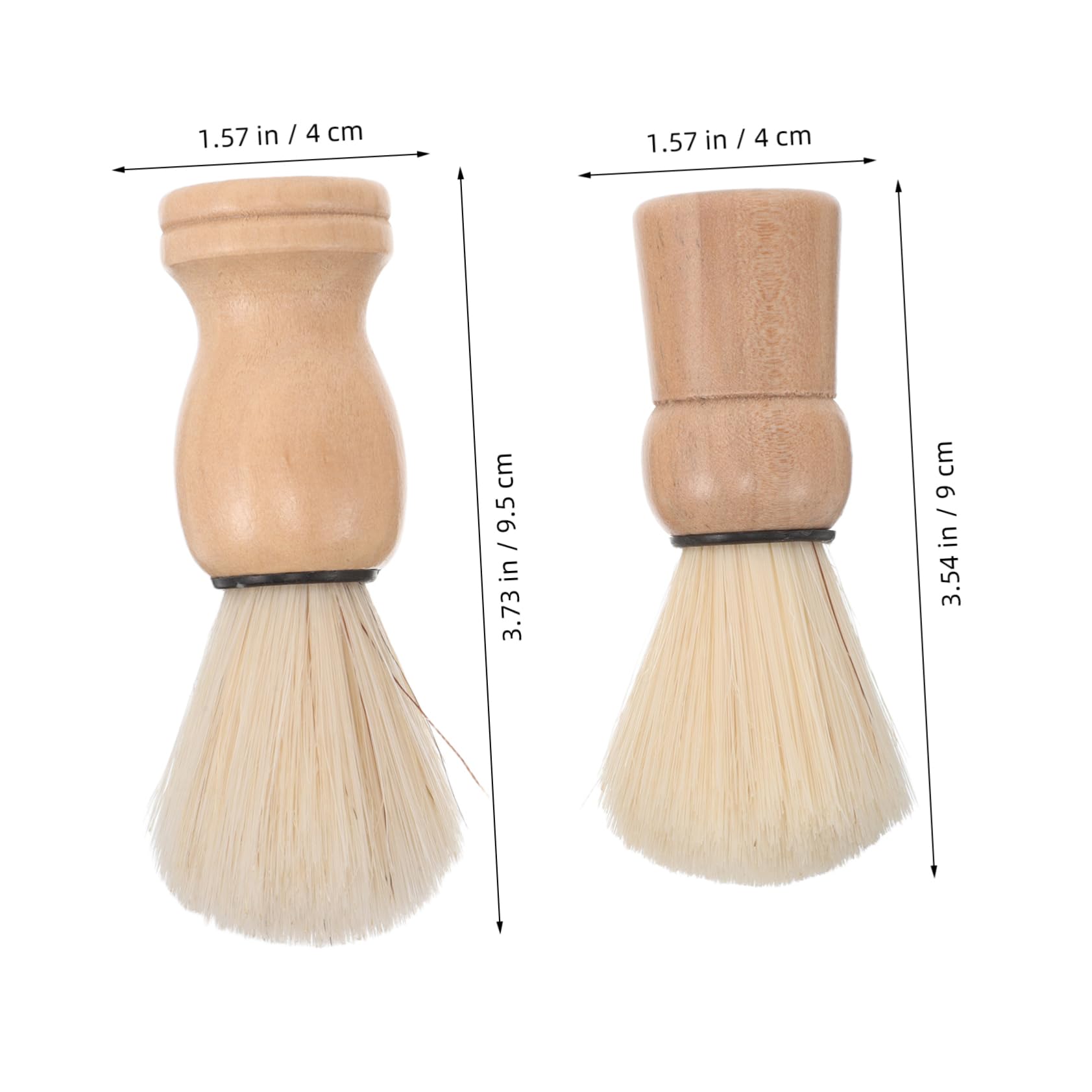 Healeved 2 Pack Wooden Handle Shaving Brush Set Gentle Bristles for Men Beard Lathering Brush Pocket Size Travel Tool