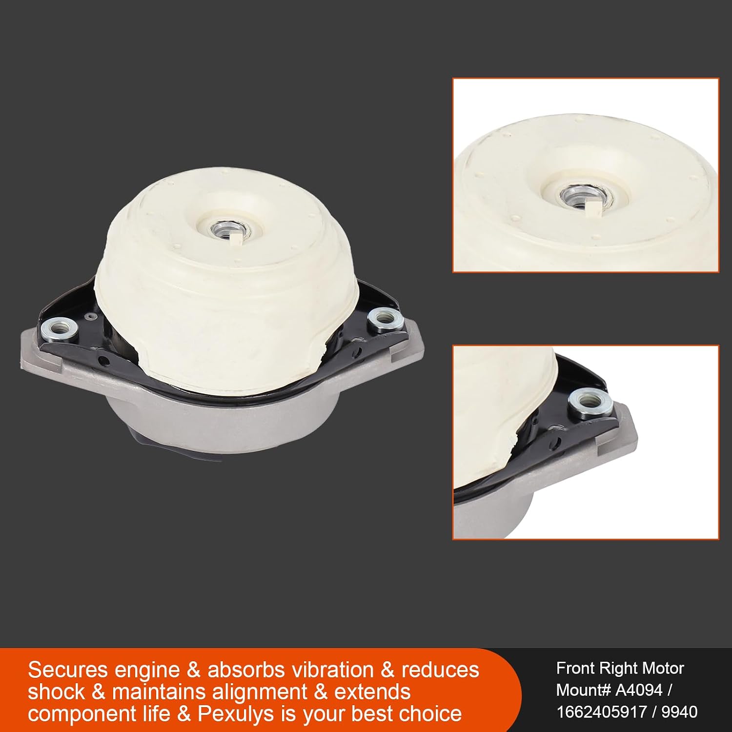 3Pcs Engine Motor Mount Kit, for Mercedes-Benz GLE43 AMG/GLE450 AMG/GLE550E 2013-2018, Replace# A4094 A4094 A4096