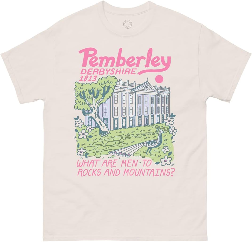 Out of Print Pemberley Adult T-Shirt - Pride and Prejudice Unisex Shirt - Jane Austen Gifts for Book Lovers