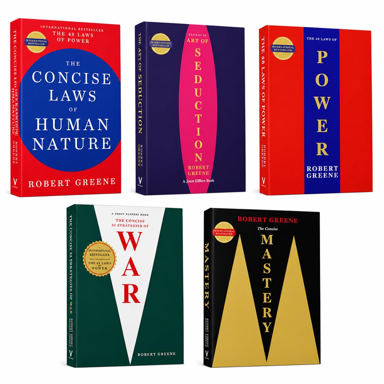 Image of Robert Greene Complete Collection Box Set of 5 Books | The Concise Laws of Human Nature, The Art of Seduction, The 48 Laws of Power, The Concise 33 ... | Paperback Self-Help & Psychology Collection