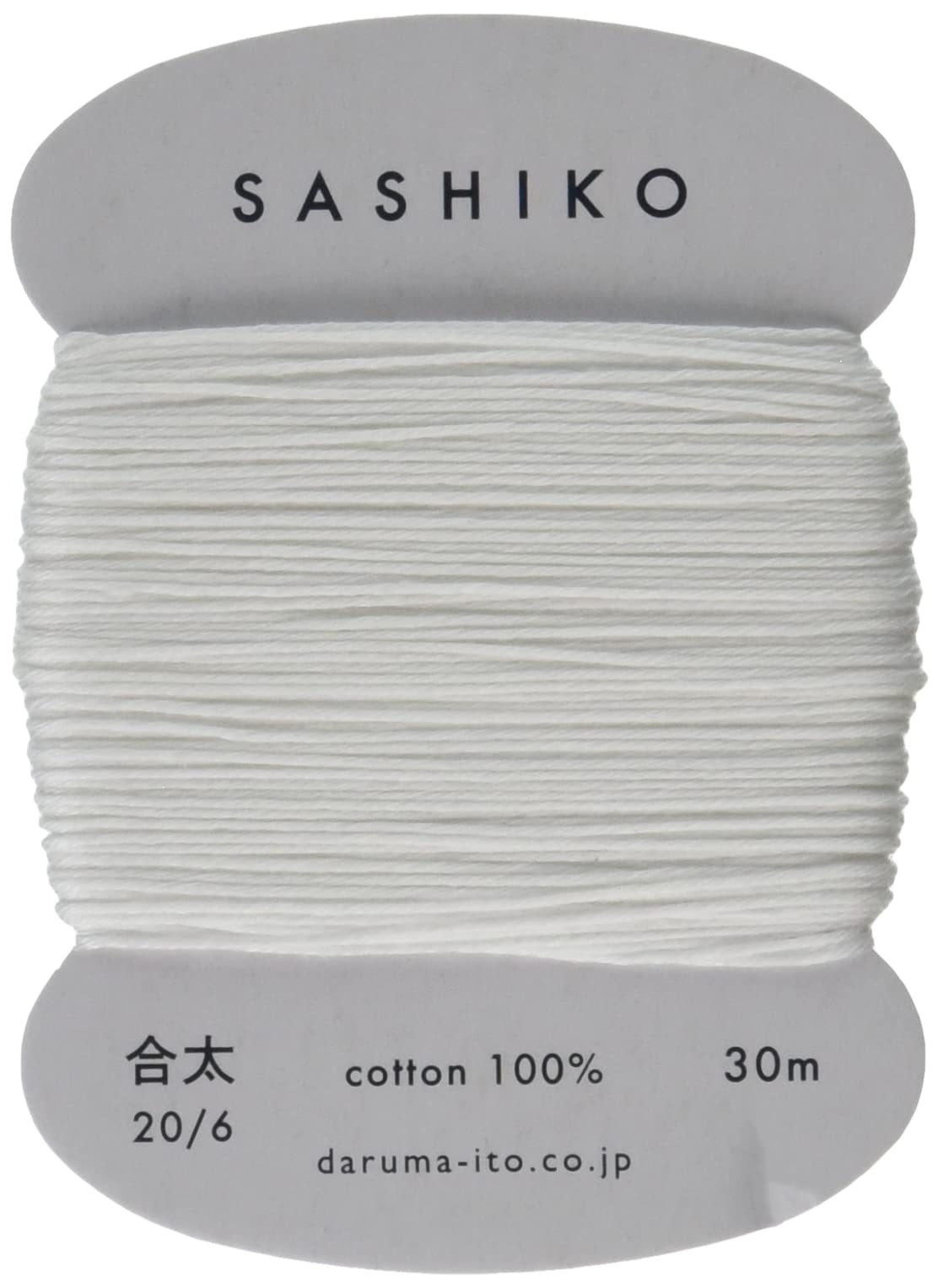 Sashiko Thread Medium Weight 30m Col. 201 -White- Japanese Embroidery &amp; Quilting by Yokota