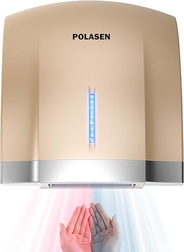 Miniatura 26 de Secadores de manos para baños, montaje en pared, paquete de 3 sopladores eficientes de viento frío y cálido, secado rápido para baños de la Plata