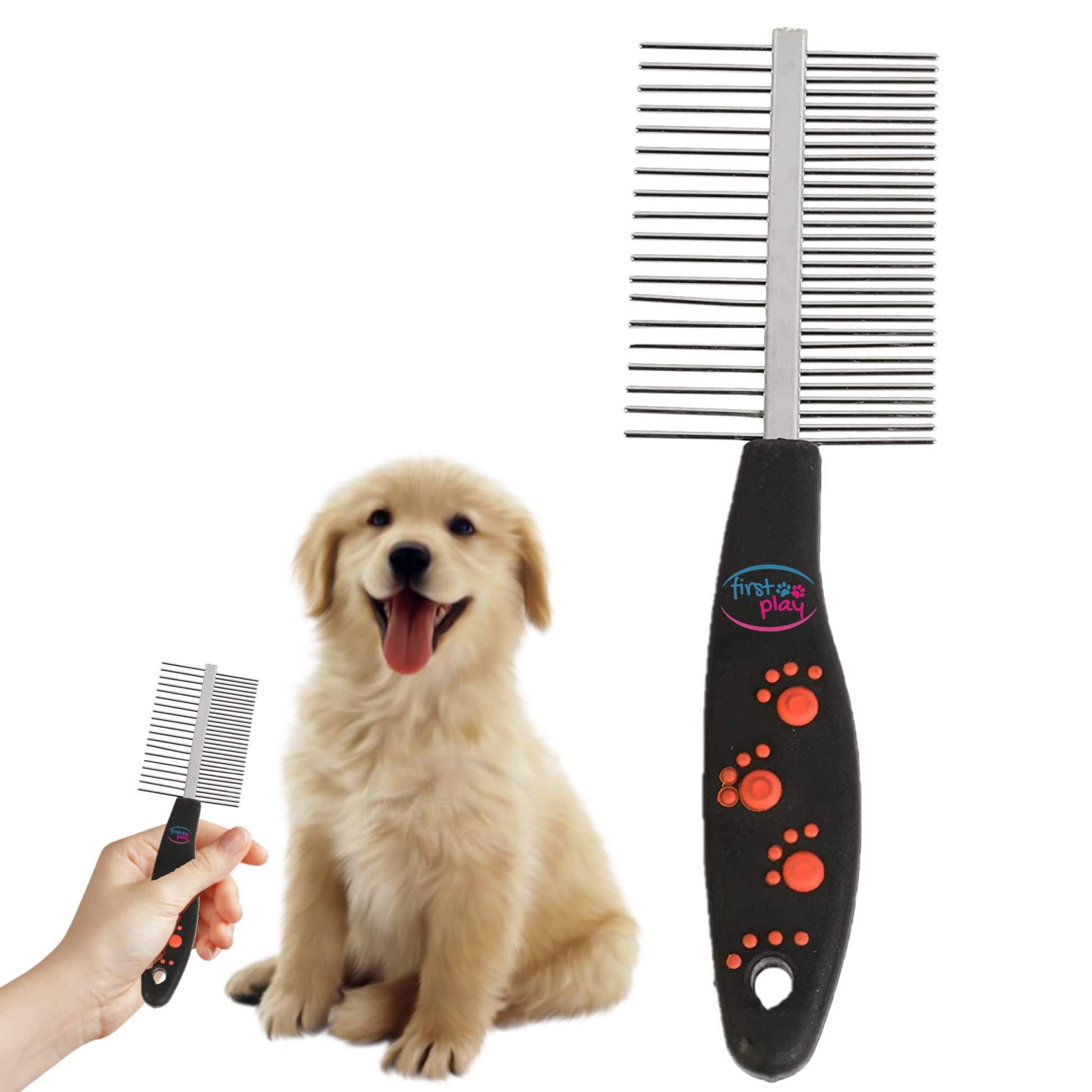 First Play Dual Sided Stainless Steel Pet Comb For Dog/Puppy/Kitten/Cat Brush/Pet Comb for Grooming Cum Massager and Safety from Mites/Lice/Ticks Metal Brush- Large Size (B0BNLF3R53) Amazon Price History, Amazon Price Tracker