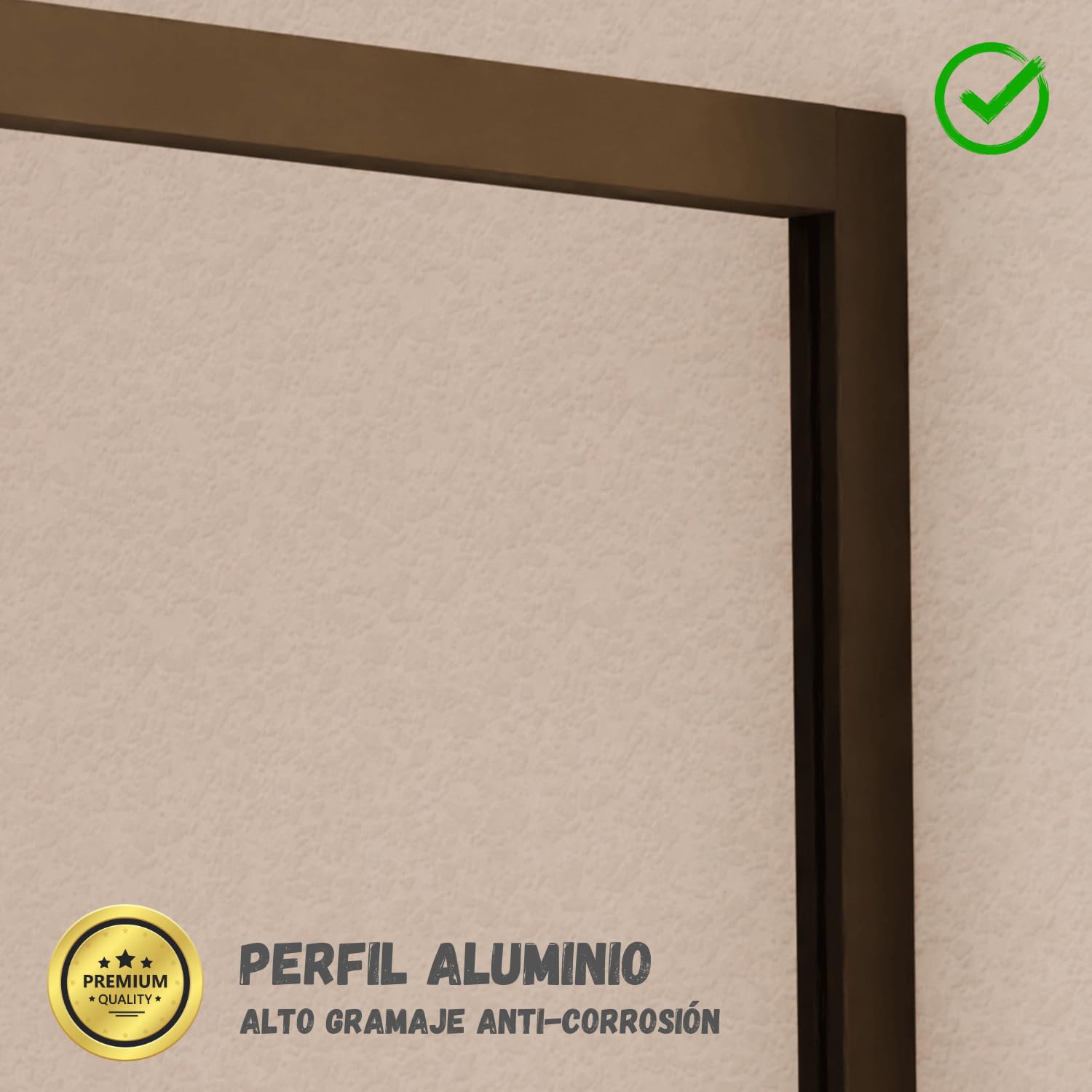 Mampara Rectangular REVERSIBLE 137,5-140 x 77,5-80cm - H= 195cm, Negro | Mampara Angular (corredera + fijo) + (corredera + fijo) , sin perfil inferior, Vidrio de seguridad 6mm tratamiento antical