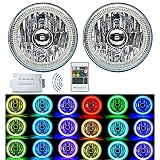 Octane Lighting 5-3/4" RGB SMD Multi-Color White Red Blue Green LED Halo Angel Eye Headlights Pair