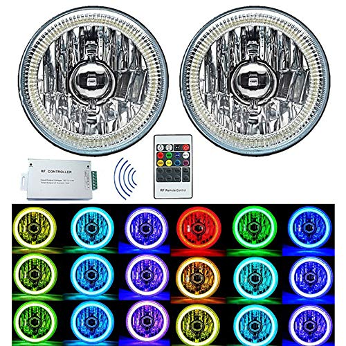 Octane Lighting 5-3/4" Rgb Smd Multi-Color White Red Blue Green Led Halo Angel Eye Headlights Pair #TOP5