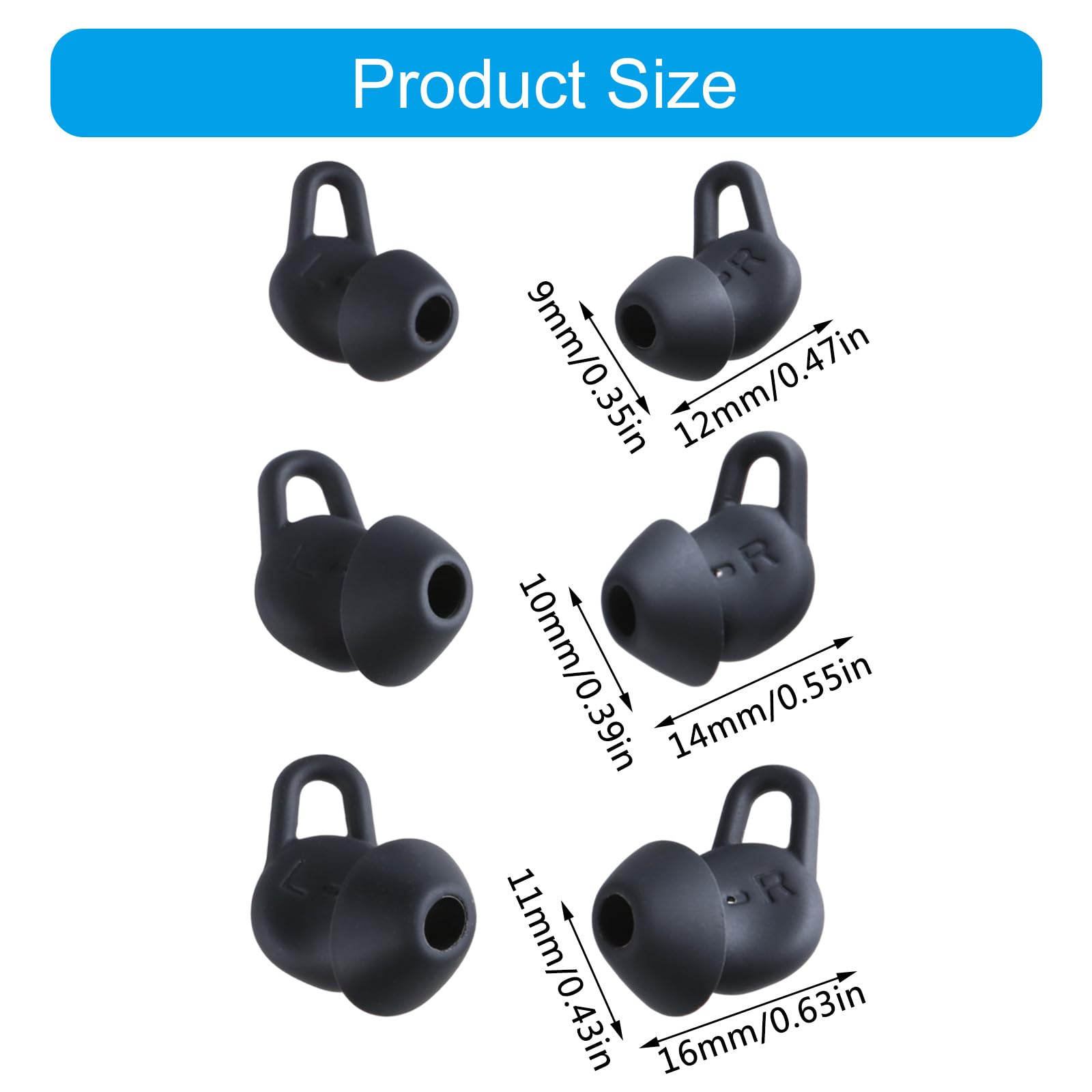 1 juego de tapones de silicona para auriculares Freelace Pro2, almohadillas protectoras de silicona para aislamiento de ruido