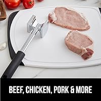 Vista 9 de GORILLA GRIP Ablandador de carne patentado de doble cara sin BPA, mango suave y cómodo, mazo de cocina resistente para filete, ternera, chuletas