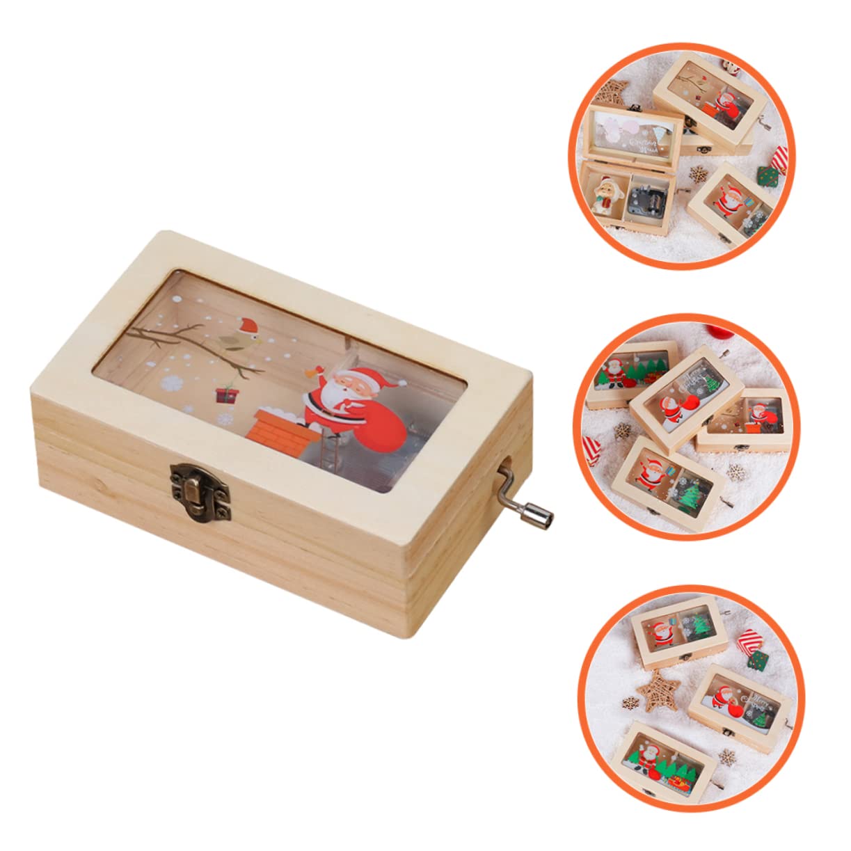 Zerodeko Caja De 3 Piezas Caja de Musica Caja de Musica Decoraciones de Fiesta de música Cajas con Tapas Christmas Decorations Adornos navideños decoración navideña de Escritorio Madera