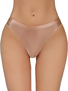 2025 - Braguitas de cintura baja brillantes y sedosas para mujer, ropa interior transparente, sexy, lencería retro para mujer