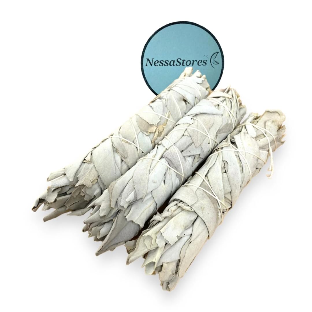 Premium 4"-5" Hand-Harvested White Sage Bundles for Smudging, Purification & Meditation - Fresh Earthy Scent for Stress Relief & Cleansing House |