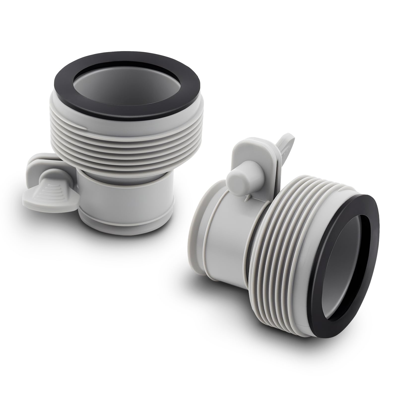 Photo 1 of 2 Pack Pool Hose Adapter Type B, 1.25" to 1.5" Conversion Connector & Universal Adapter Set for Intex Above Ground Pool Filter Pumps (Replacement Part)
