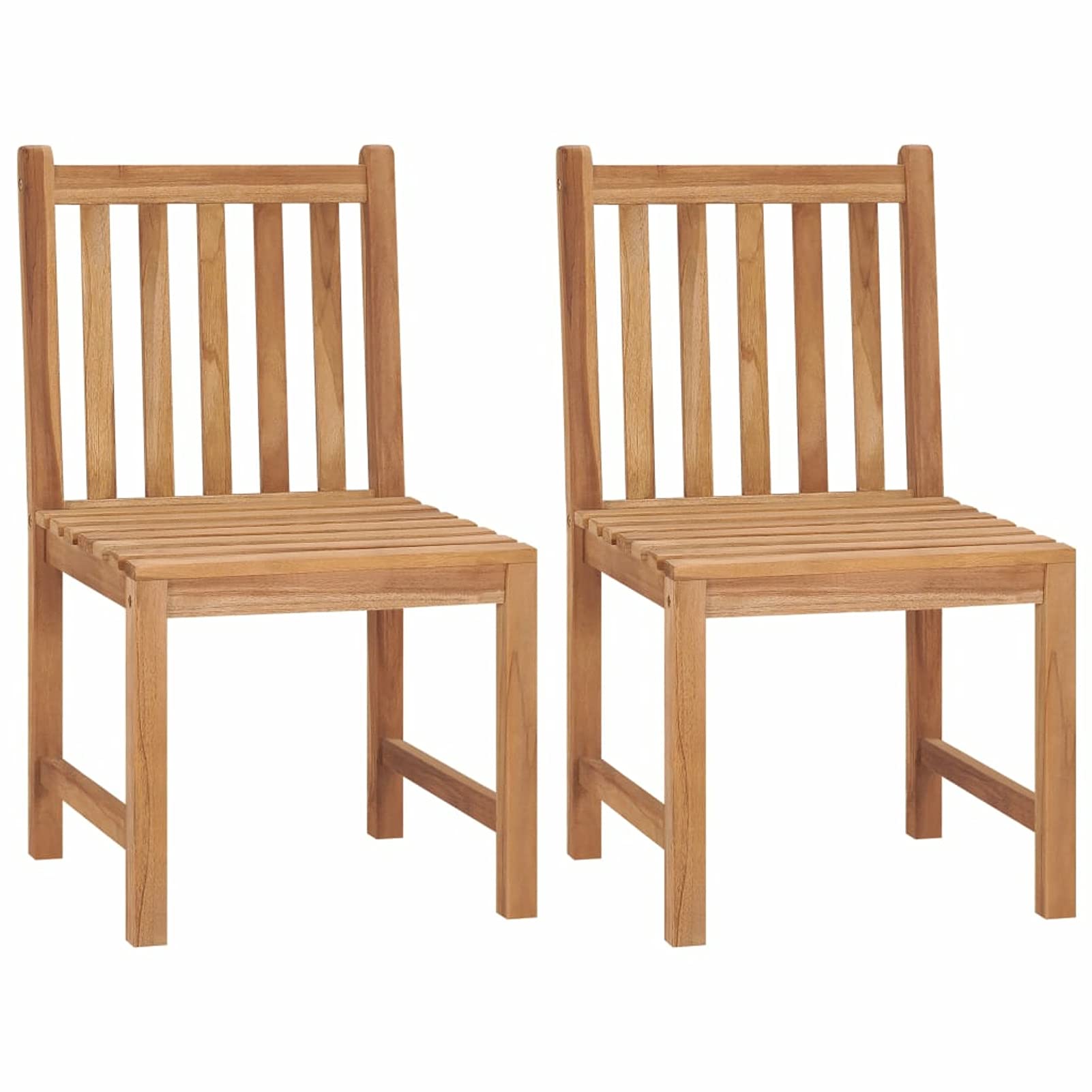Chaises de jardin en bois de teck solide BaraSh lot de 2