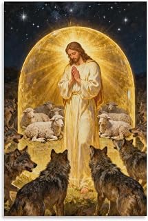 Wall Decor Jesus-Romanticism Posters Art Print Wall Photo Paint Poster Hanging Picture Family Bedroom Decor 12x18inch(30x45cm)