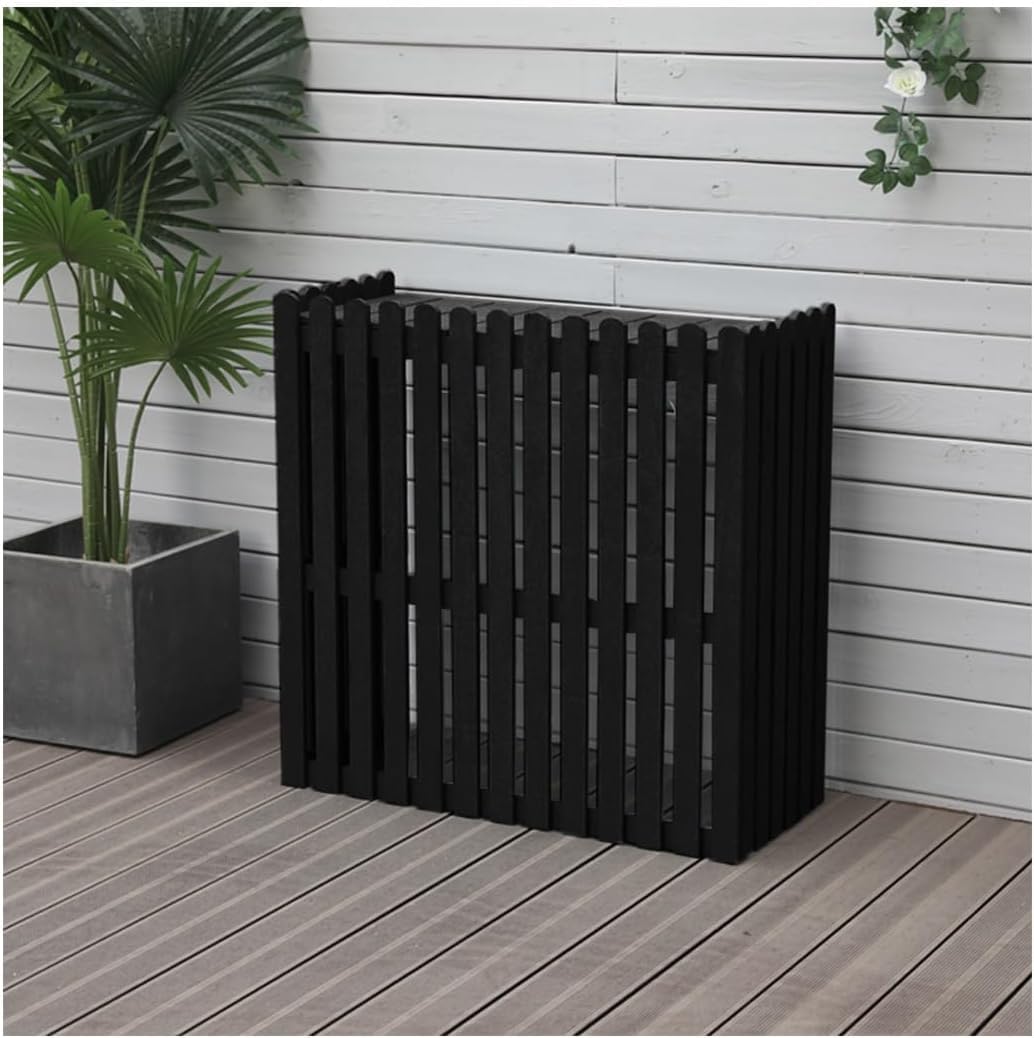 SXXAZLDP Hid Air Conditioner Rack Fence Wooden Conditioning Cover Solid Wood Outer Frame Louvered Shell Blinds Weatherproof Shutters Central