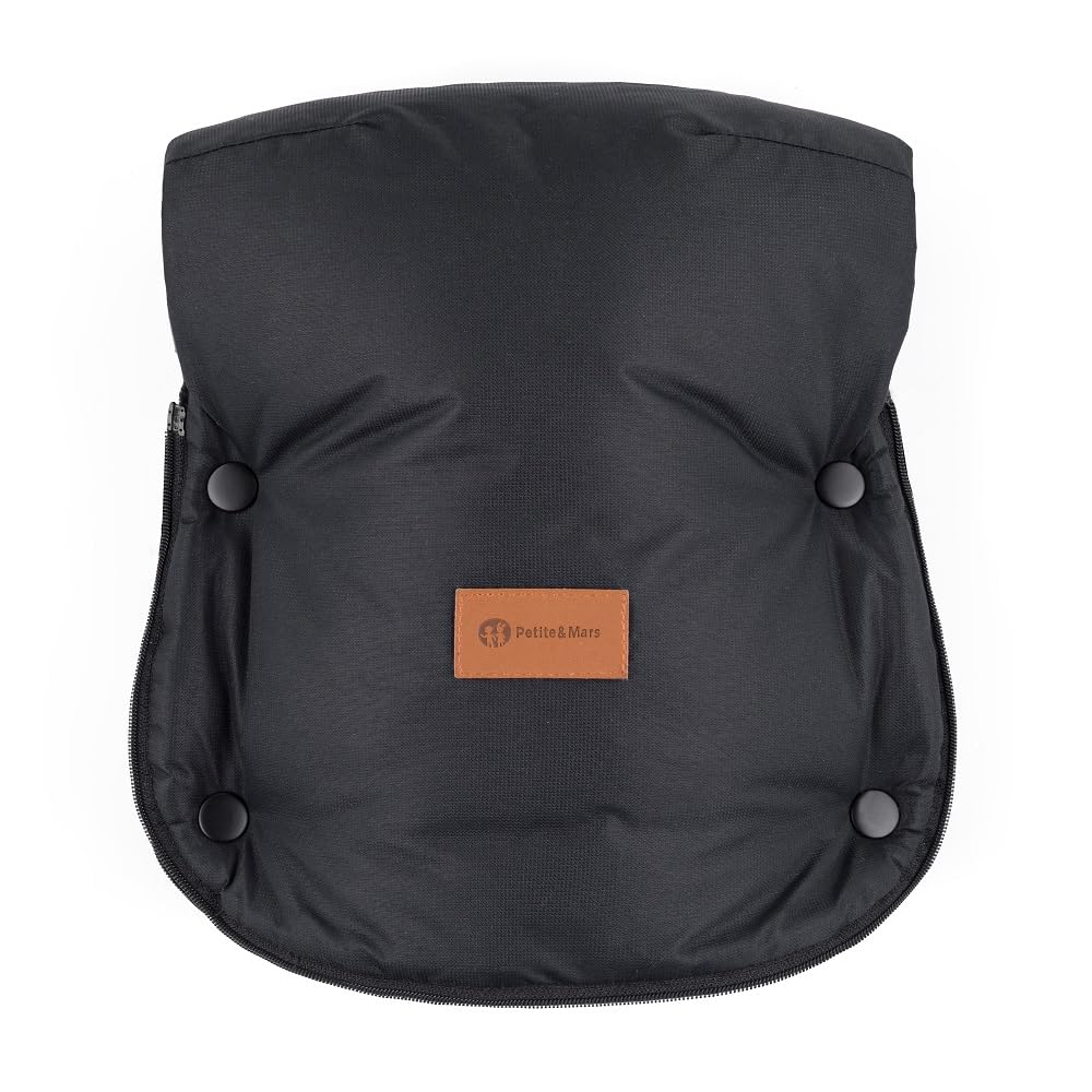 Petite&Mars Sacco nanna per passeggino Fusak 4v1 Arctic * Sacco nanna invernale per passeggino, passeggino e seggiolino auto * Warrm * Impermeabile * Antivento, Set Forever Black, 78/110x48cm,