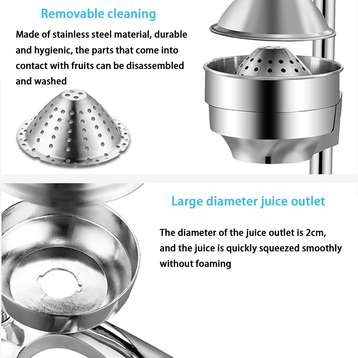 Exprimidor Manual de cítricos Alta Resistencia: exprimidor limón Metal Profesional para Naranjas, Limones, limas, pomelos, prensado Calidad granadas y Frutas Grado Comercial,A