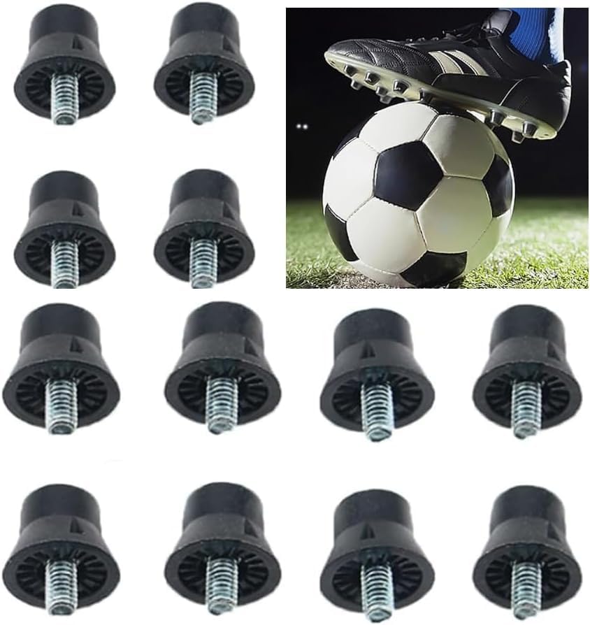 Gokelomg 12 punte di ricambio per scarpe da calcio, 13 mm, per scarpe da calcio, con filettatura da 5 mm