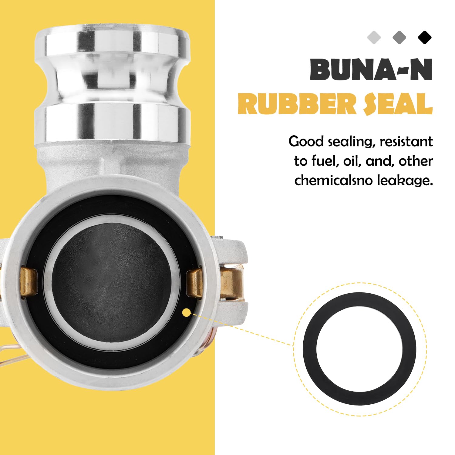 Acoplamiento de manguera de leva y ranura tipo DA, codo de 90 grados, Camlock hembra de 2 pulgadas x Camlock macho de 2 pulgadas, 250 PSI, material de aluminio, DA2020