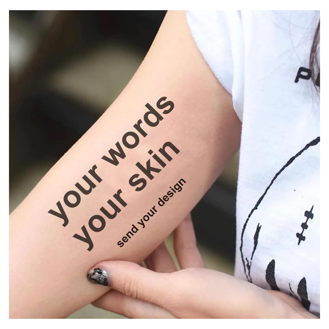Custom Temporary Tattoos With Your Words Or Phrase Personalized Tattoos |  Desertcart Seychelles, image size:1100x1100