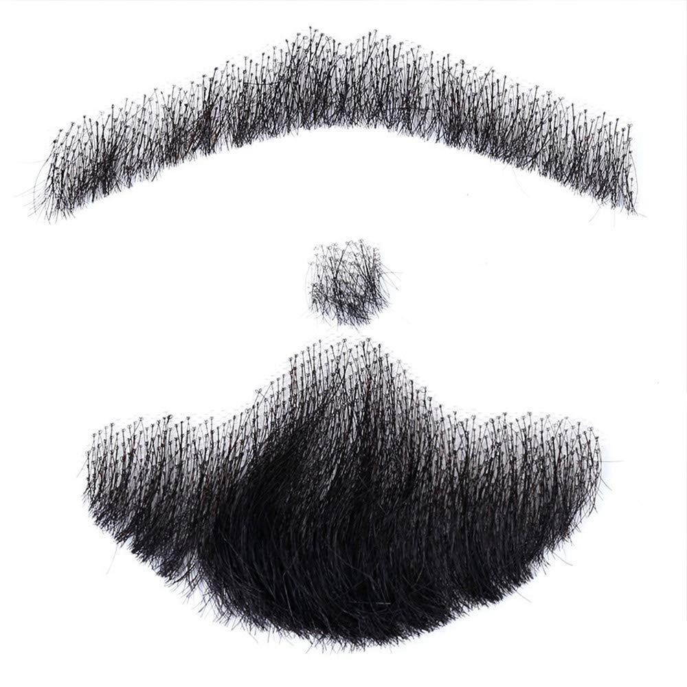 Buy Fake Mustache Beard 100 Human Hair for Costume and Party Cosplay