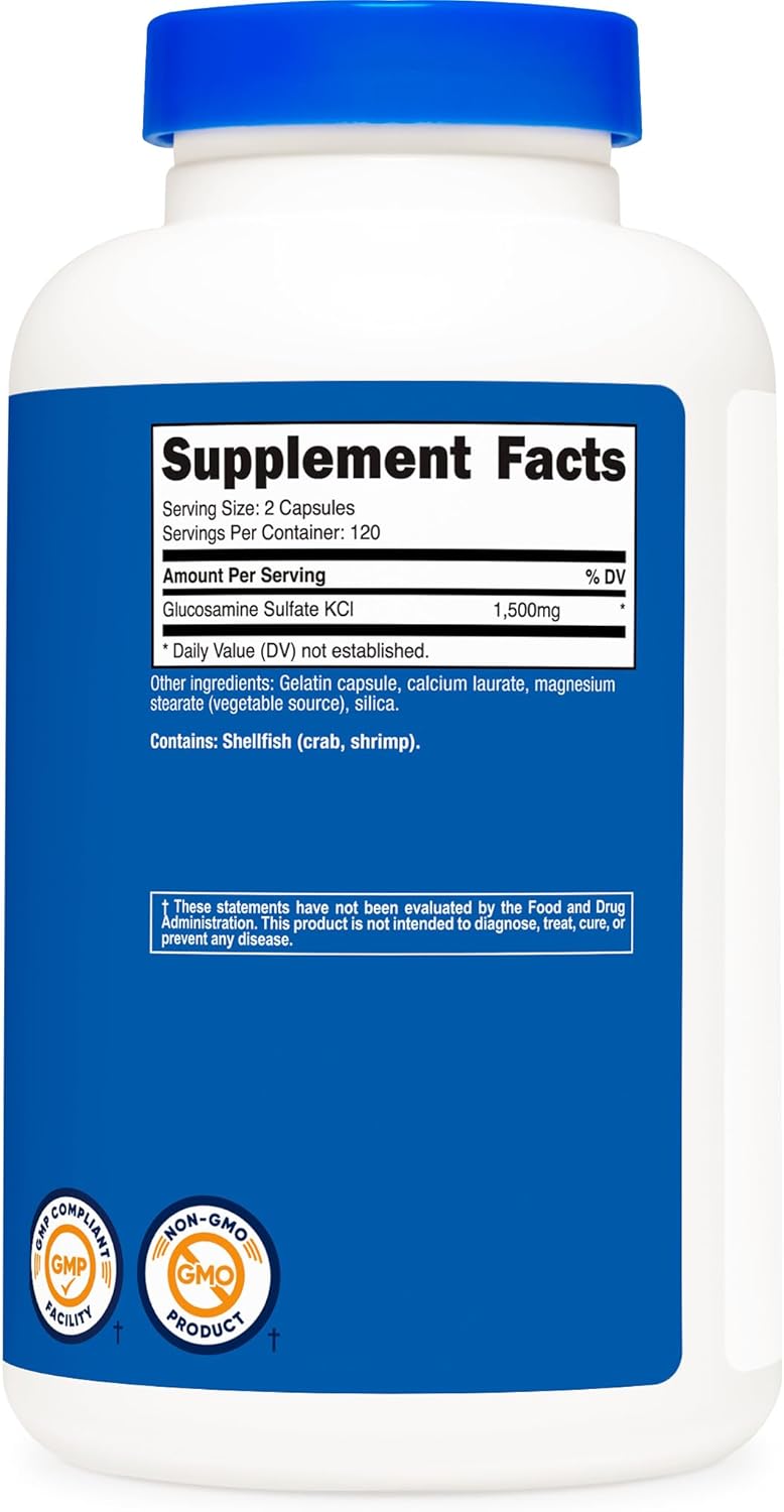 Nutricost Glucosamine Sulfate 1500mg, 240 Capsules - 750mg Per Capsule, Gluten Free, Non-GMO - Image 5