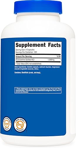 Miniatura 5 de Nutricost Sulfato de glucosamina 750 mg, 240 cápsulas (1500 mg por porción)