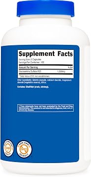 Nutricost Glucosamine Sulfate 1500mg, 240 Capsules - 750mg Per Capsule, Gluten Free, Non-GMO