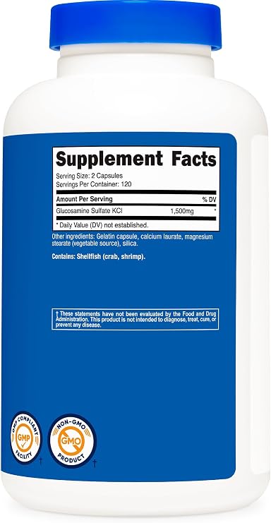 Nutricost Glucosamine Sulfate 1500mg, 240 Capsules - 750mg Per Capsule, Gluten Free, Non-GMO
