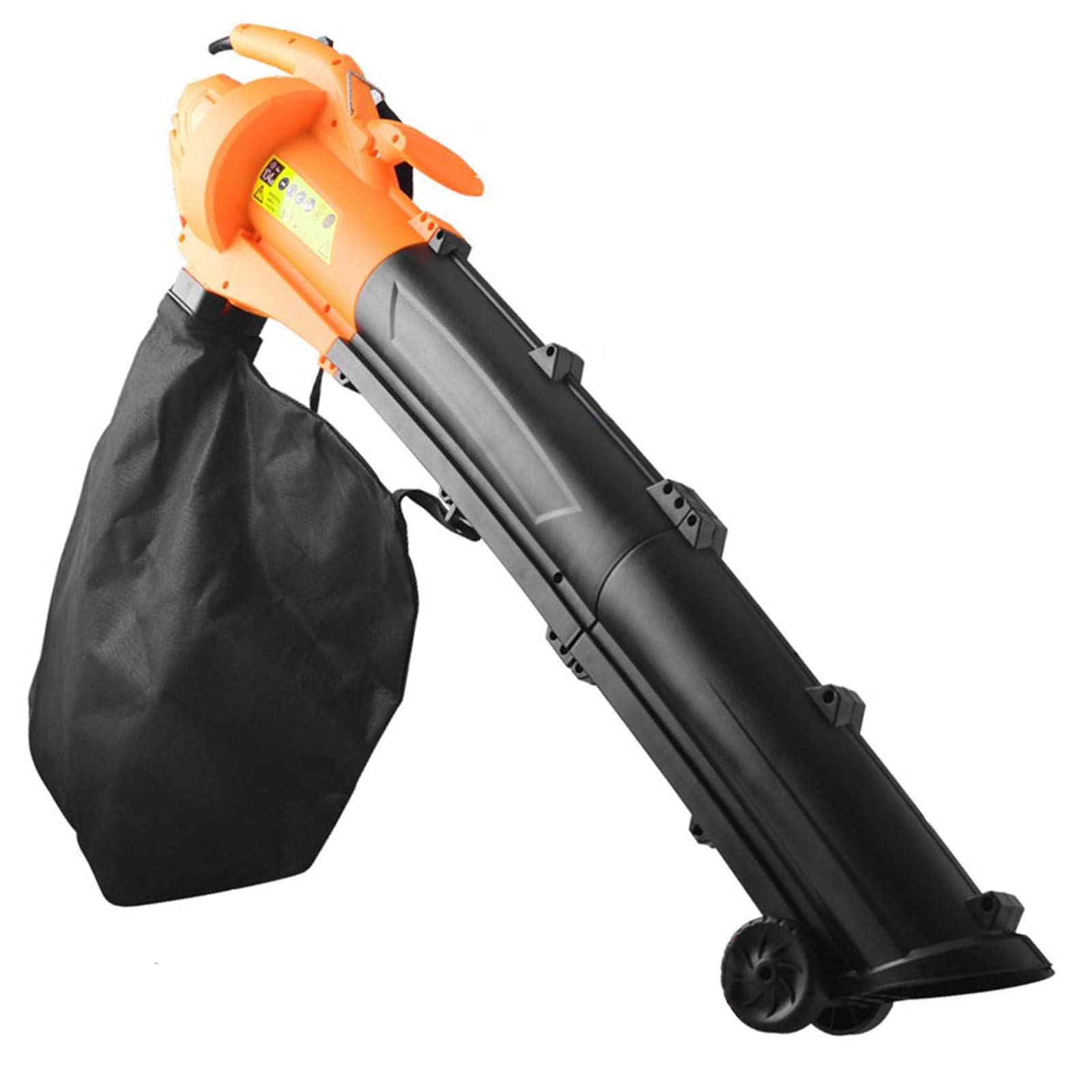 Aspiradora Sopladora De Hojas con Bolsa Recolectora De 35 L, Sopladora/Aspiradora Eléctrica 3 En 1 para Jardín con Ruedas, para Garaje/Nieve