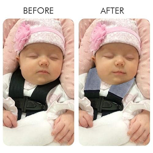 Miniatura 3 de Accmor Almohadillas de correa de asiento de automóvil para bebés y niños pequeños, fundas de correa de asiento de automóvil, correas suaves para