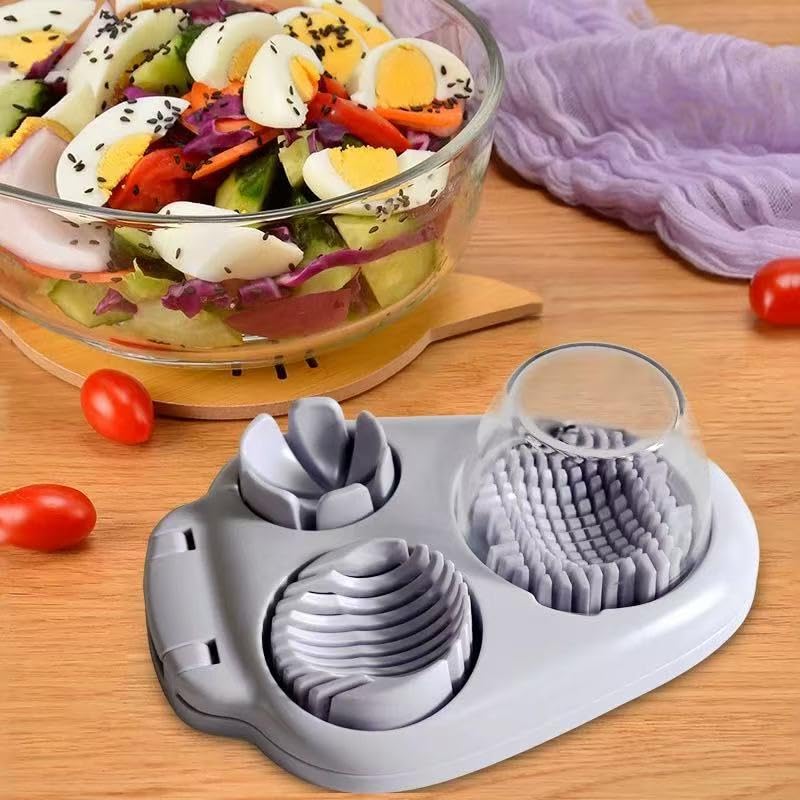 Tranche d'œuf multifonction pour réussir vos salades de tomates cerises et de raisins