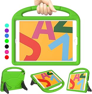 Kids Case for New iPad 10.2 Inch 2021/2020/2019, DJ&RPPQ iPad 9th/8th/7th Generation Case for Kids, iPad 10.2 Case Lightweight Shockproof with Handle Kickstand for iPad 9th/8th/7th Gen - Green
