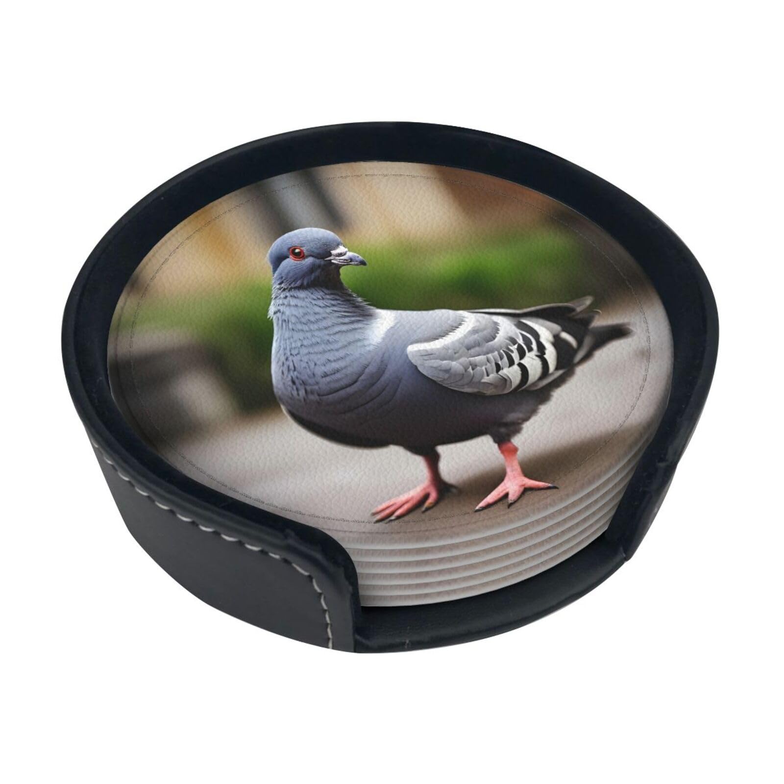 Dessous de verre pigeon gris en polyuréthane (lot de 6) pour décoration de table moderne