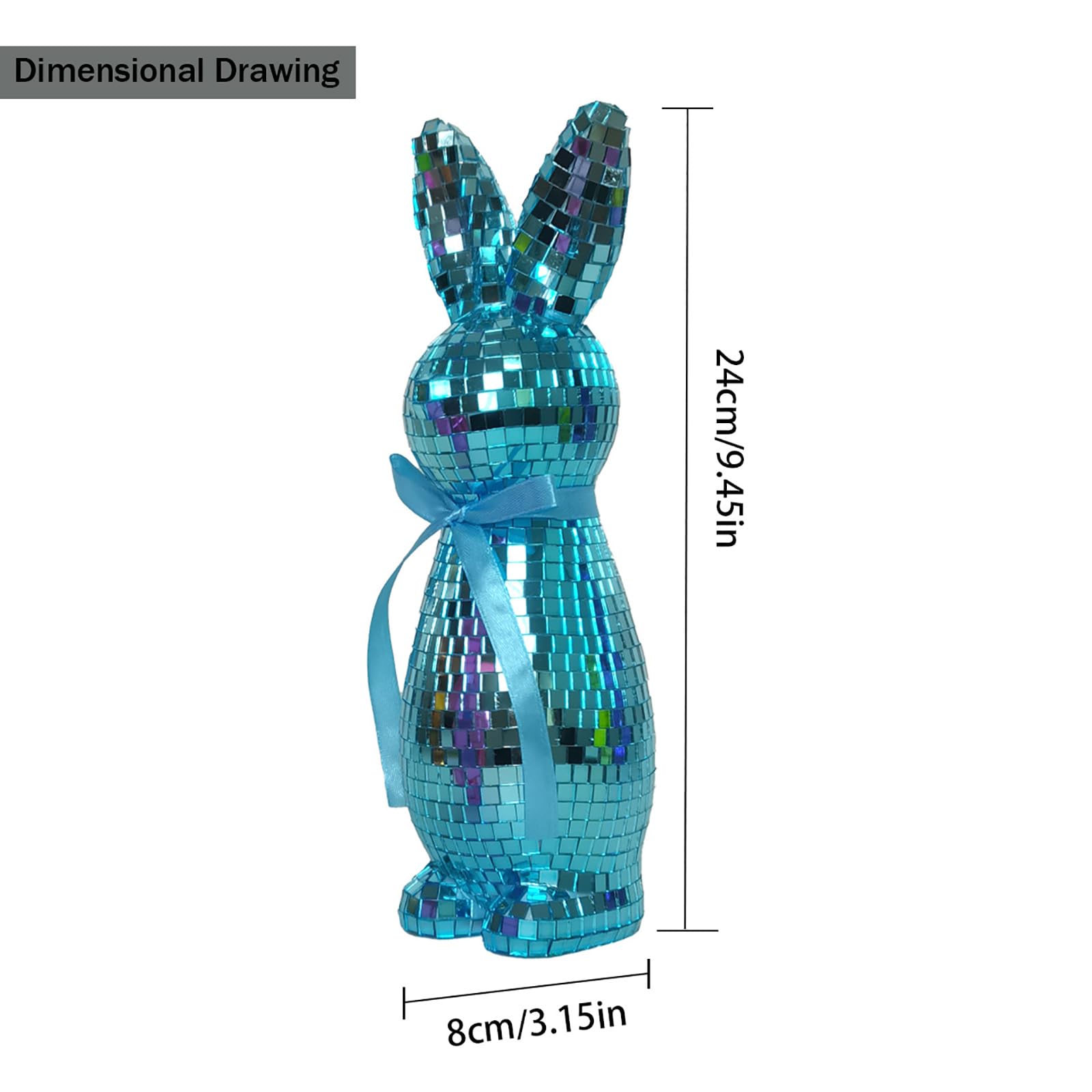 5 decorazioni a forma di coniglietto pasquale, a forma di palla da discoteca, lucide, riflettenti, scintillanti, a forma di coniglietto pasquale, decorazioni per feste di primavera, coniglietti