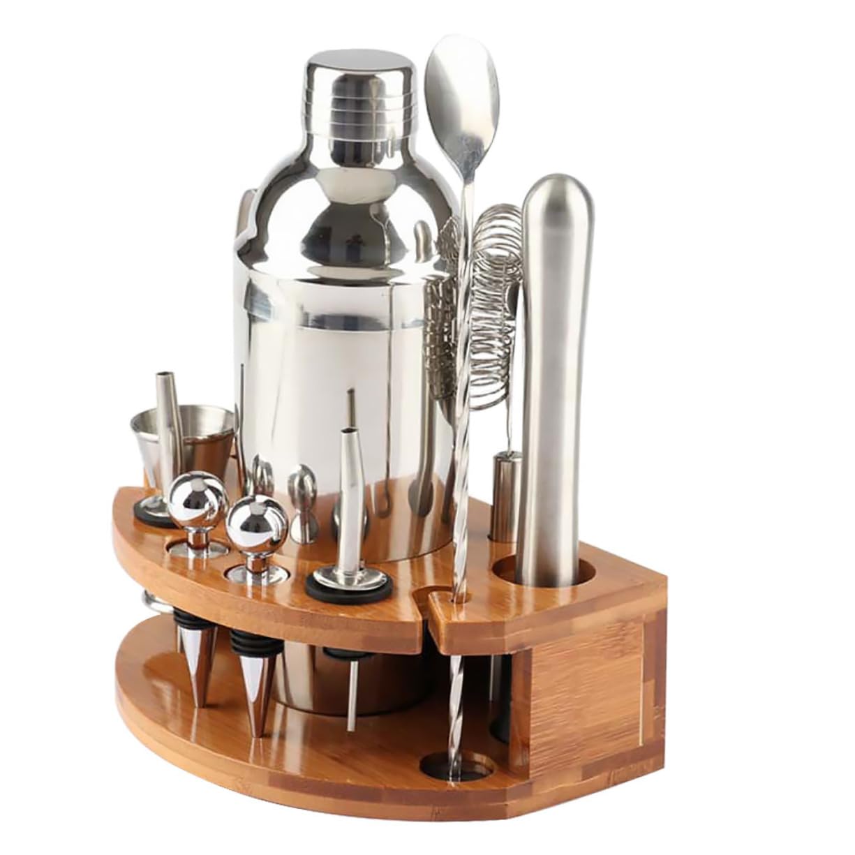Set de outils de bar en acier inoxydable avec support pour cocktail maison