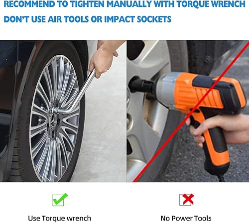 Miniatura 9 de M12x1.25 - Juego de 20 tuercas de rueda negras con 6 estrias, antirrobo, 1.38 pulgadas de largo, juego de 20 tuercas para rueda de repuesto Acorn