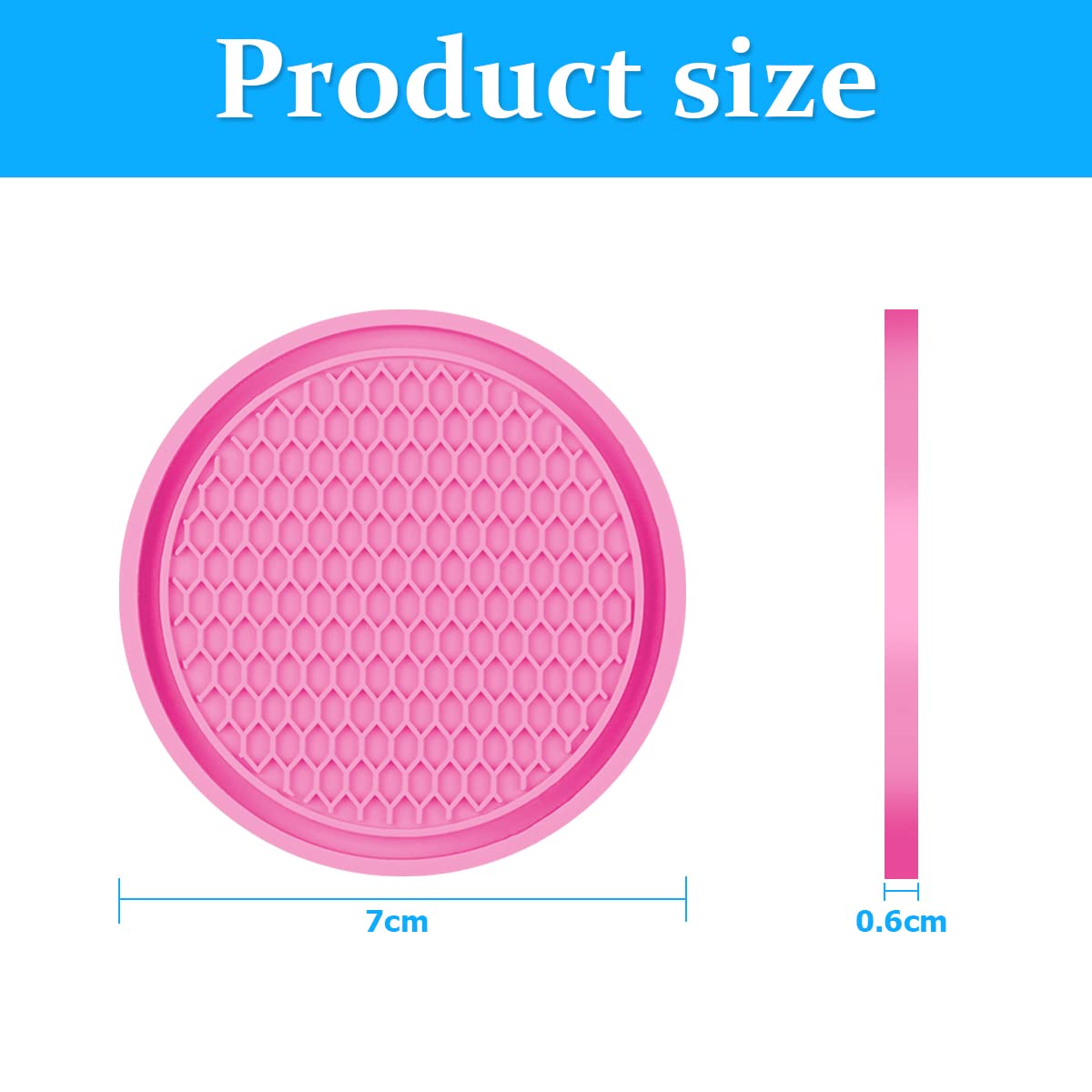 4PCS Silicone Car Cup Holder Coasters - Non-Slip, Waterproof Inserts For SUV, Sedan, Truck (Pink)