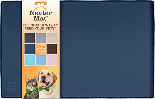Miniatura 95 de Neater Pet Brands Neater Mat - Tapetes para mascotas para comida y agua, tapete de silicona impermeable, bandeja de alimentación, tapete de comida