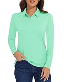 Women&apos;s Polo Shirts Long Sleeve Golf T Shirt Quick Dry UPF 50&plus; Sun Protection Lightweight Athletic Tennis Shirts