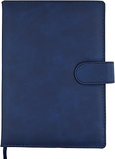 Cubic A5 Foambound Leather Notebook Navy Blue | 160 Pages | Soft Cover | Button Closure | Premium Journal for Office, Scho... Price In India