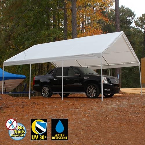 King Canopy Hercules 18-Feet By 20-Feet, 2-Inch Steel Frame, 8-Leg, Quick Shade, Camping, Boat Shelter, Events, Party Tent, Carport, White, Hc1820Pc #TOP3