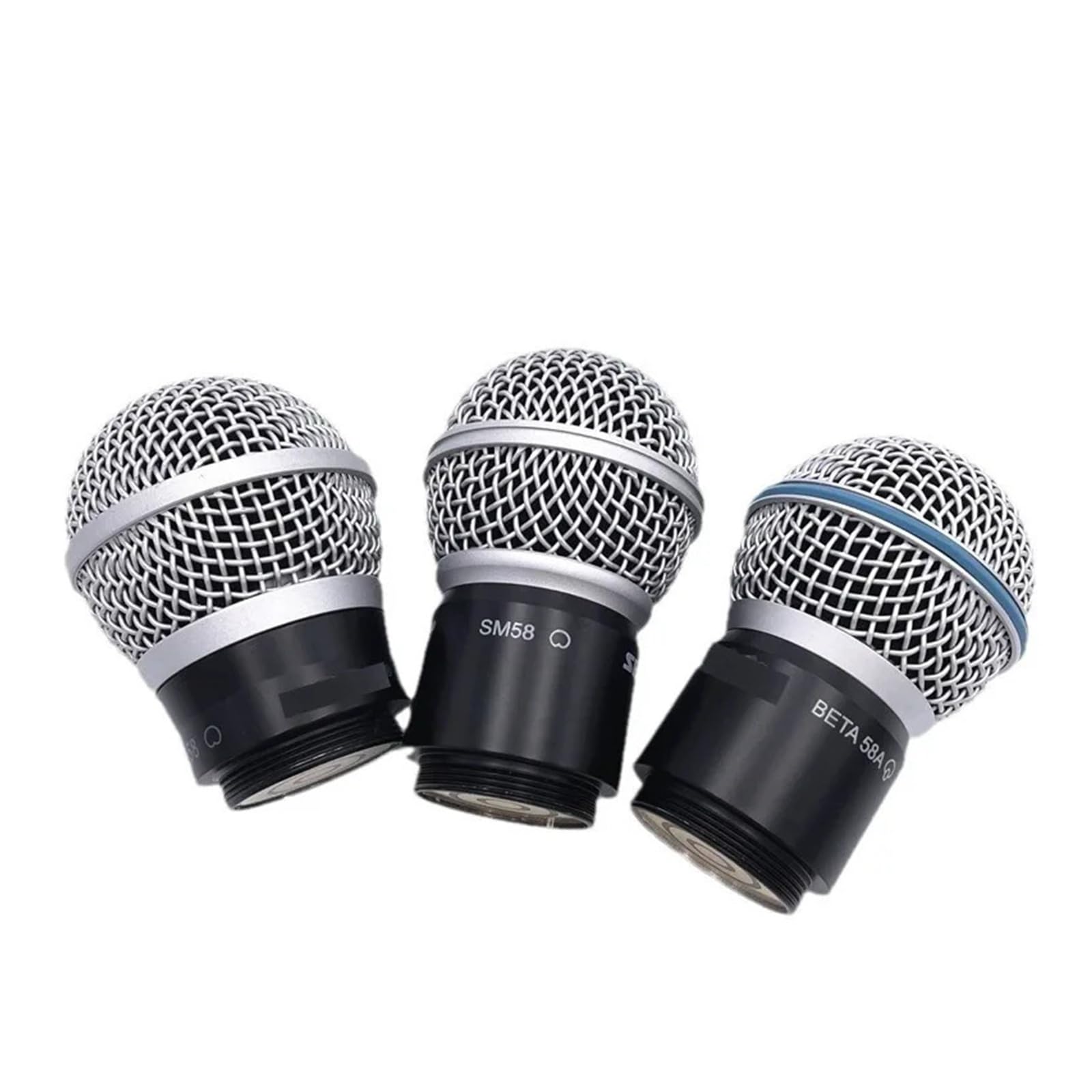 Compatibile con Shure BETA58A SM58 PG58 Parte superiore del nucleo del microfono in acciaio for SLX2 PGX2 QLXD2 Testa di ricambio for microfono portatile senza fili(BETA58A-BLACK)