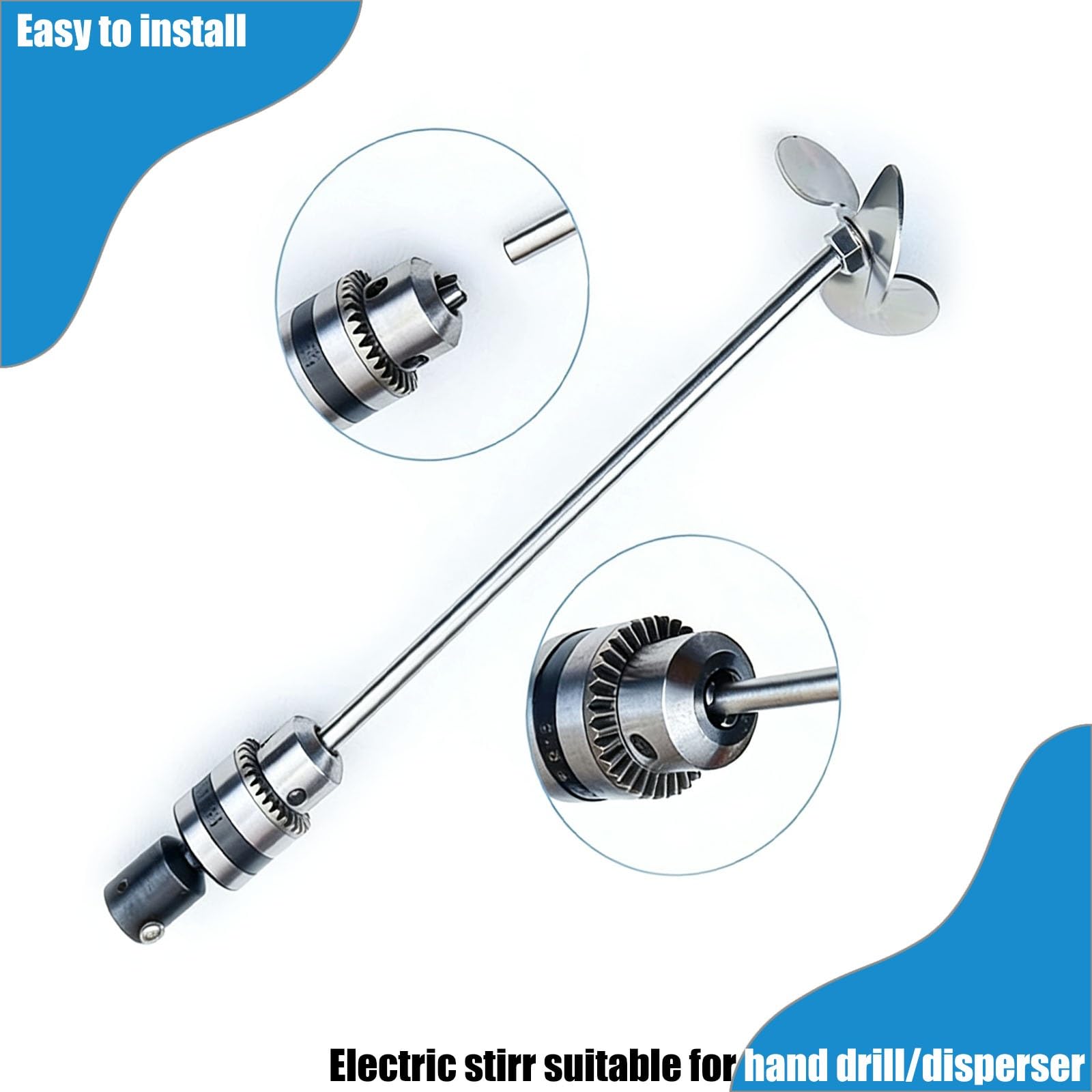 Agitador de disco de dispersión de acero inoxidable 304, diámetro del agitador de 30 a 150 mm - 1,18 a 5,91 pulgadas, varillas de agitación mecánicas de laboratorio, 1 pieza(150x500mm/5.91x19.69in)