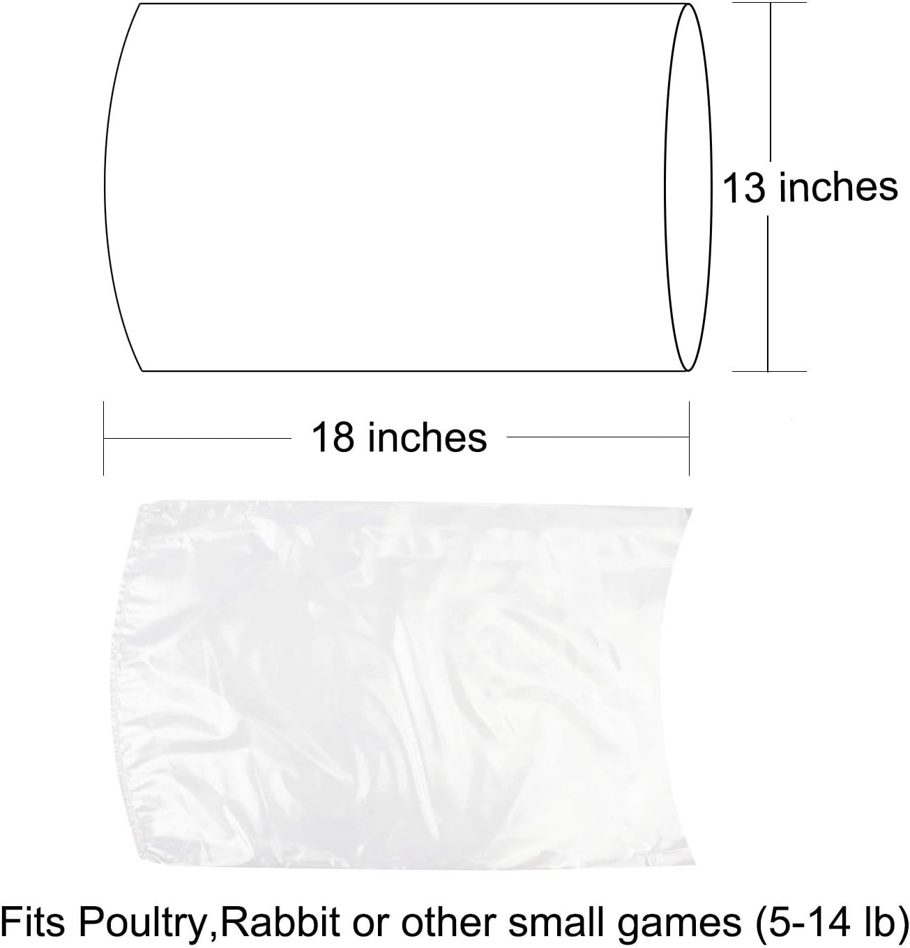 Poultry Shrink Bags,100 Pcs 13x18 Chicken Bags Heat Shrink Poultry Bag for Freezer
