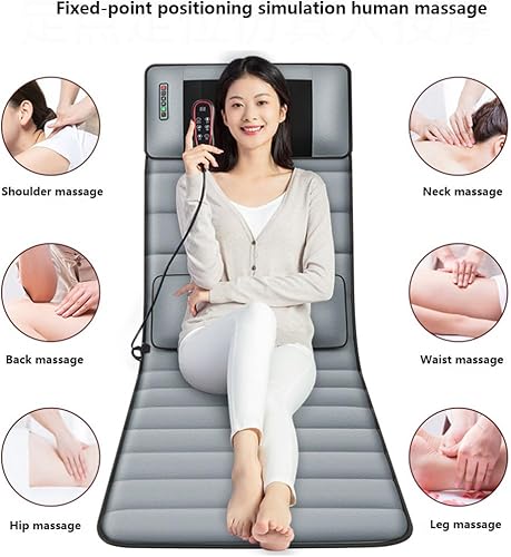 Miniatura 2 de Alfombrilla masajeadora de cuerpo completo con 10 motores vibradores, cojín de masaje con 9 modos, almohadilla de masaje eléctrica para cama, sofá,