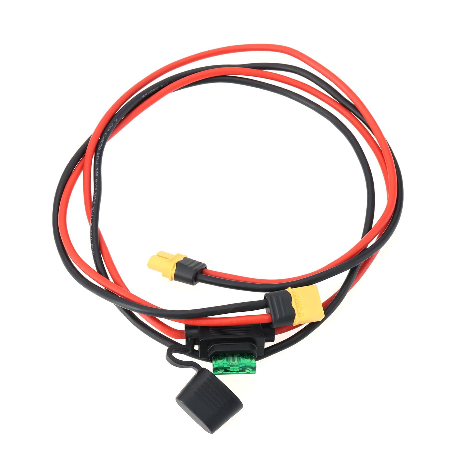 Be In Your Mind 12AWG XT60 Extension Cable XT60 Male to Female Connector Cable with 30A Fuse for Electric Bikes Drone Model Planes Model Cars Lipo Battery Charger, 1M/3.2Ft